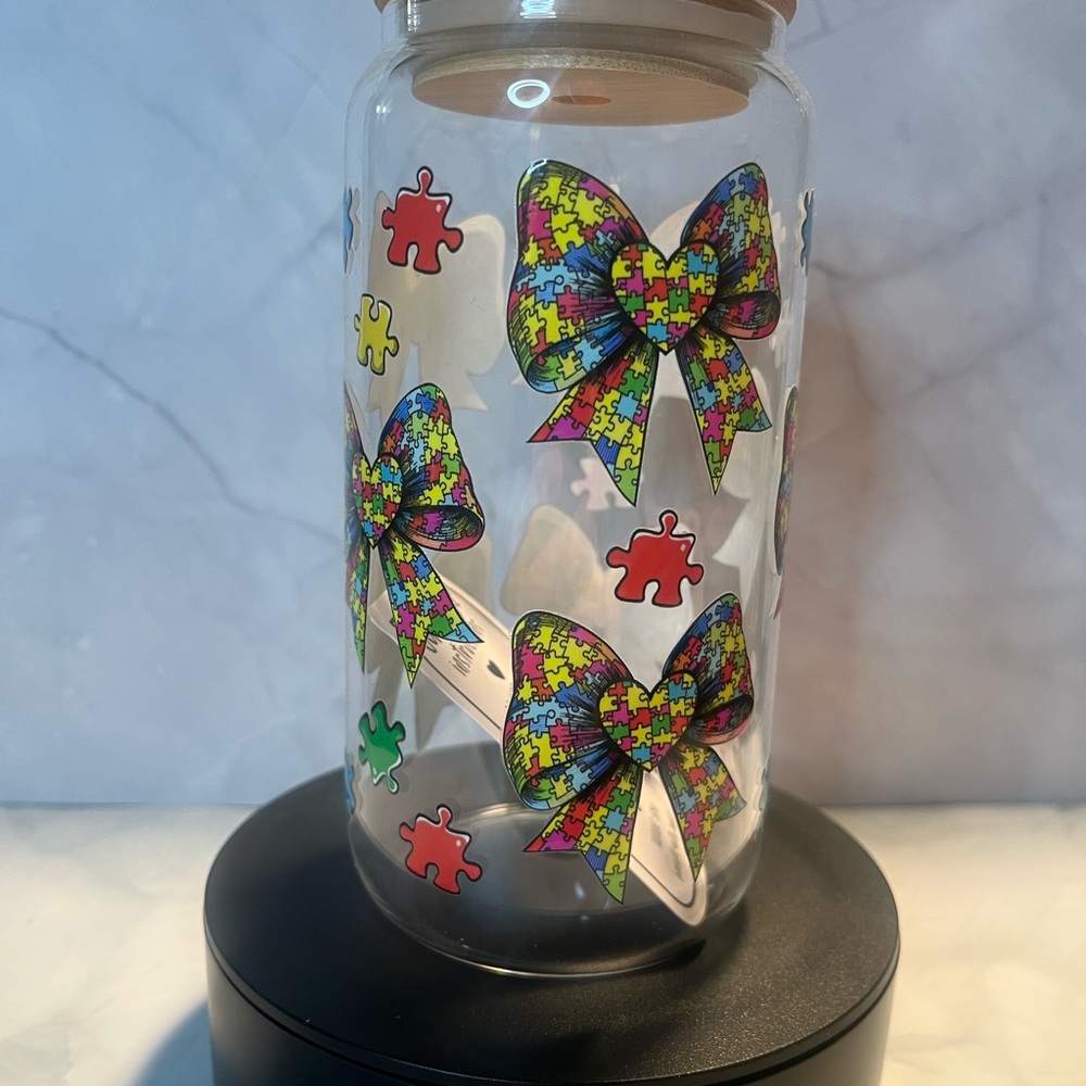 Autism Awareness Glass Tumbler